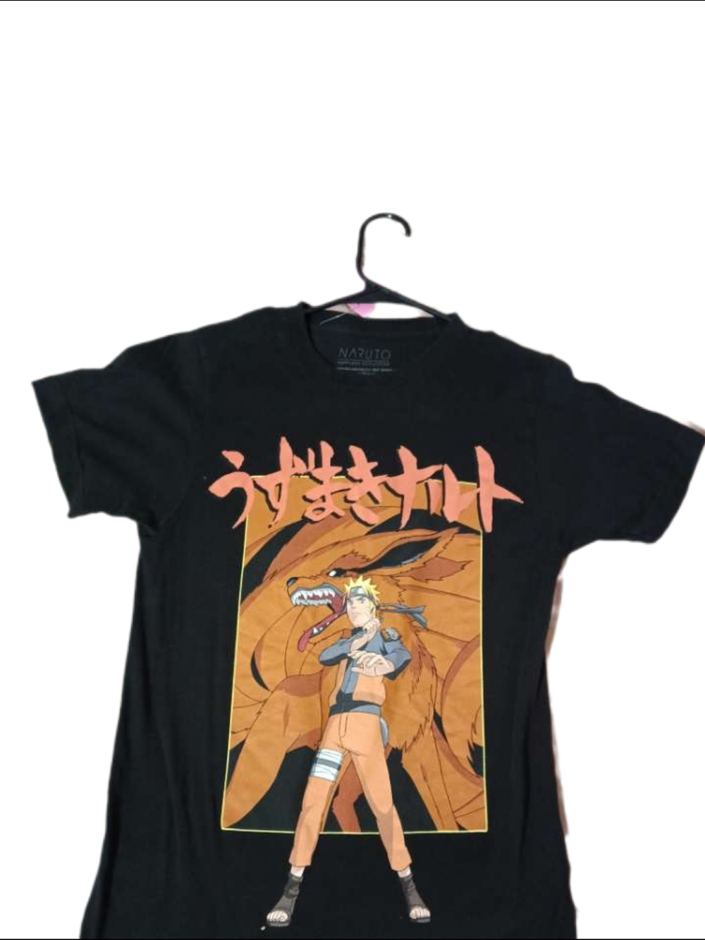 Naruto Shippuden Collection Graphic Tee with Kurama Illustration - Black, Orange